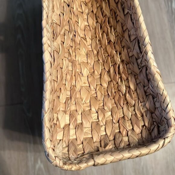 Vintage 60s Acapulco Tote Beach Bag Straw Woven Large Shopper 3D Rattan Flowers - Picture 10 of 12